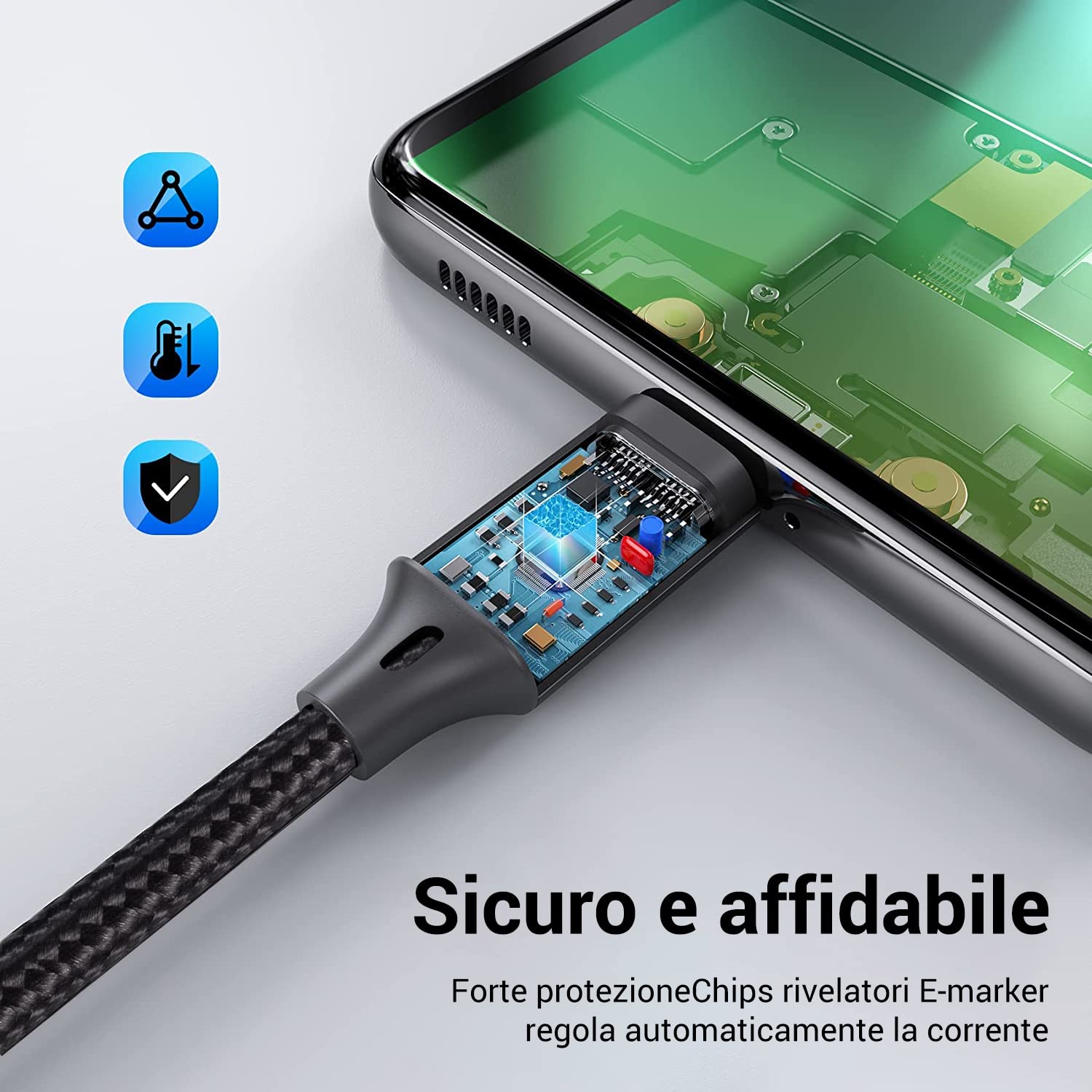 tigratigro Cavo USB C, [2M] Cavo USB Type C QC 2.0 Nylon Ricarica Rapida per iPhone 16/15,iPad Pro Air,Samsung,Redmi,Huawei,Xiaomi,Google,Pixel, PS5, Drone, ecc