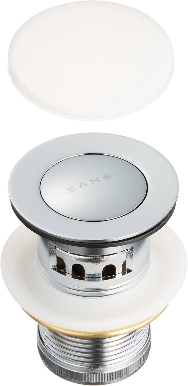 SANEI H3311-32 Toiletries Pop-up Side Hole Drain Stopper for Overflow, Hole Diameter 1.8 inches (46 mm)