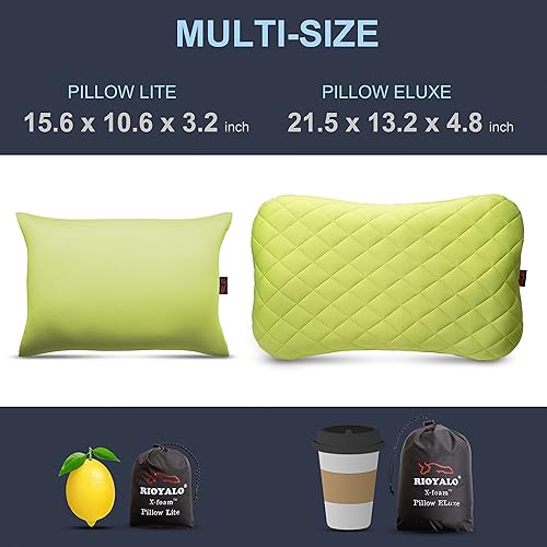 Vista 15 de X-Foam - Almohada inflable para acampar con funda de espuma extraíble, cómoda, lavable, ultraligera, portátil con soporte lumbar para el cuello