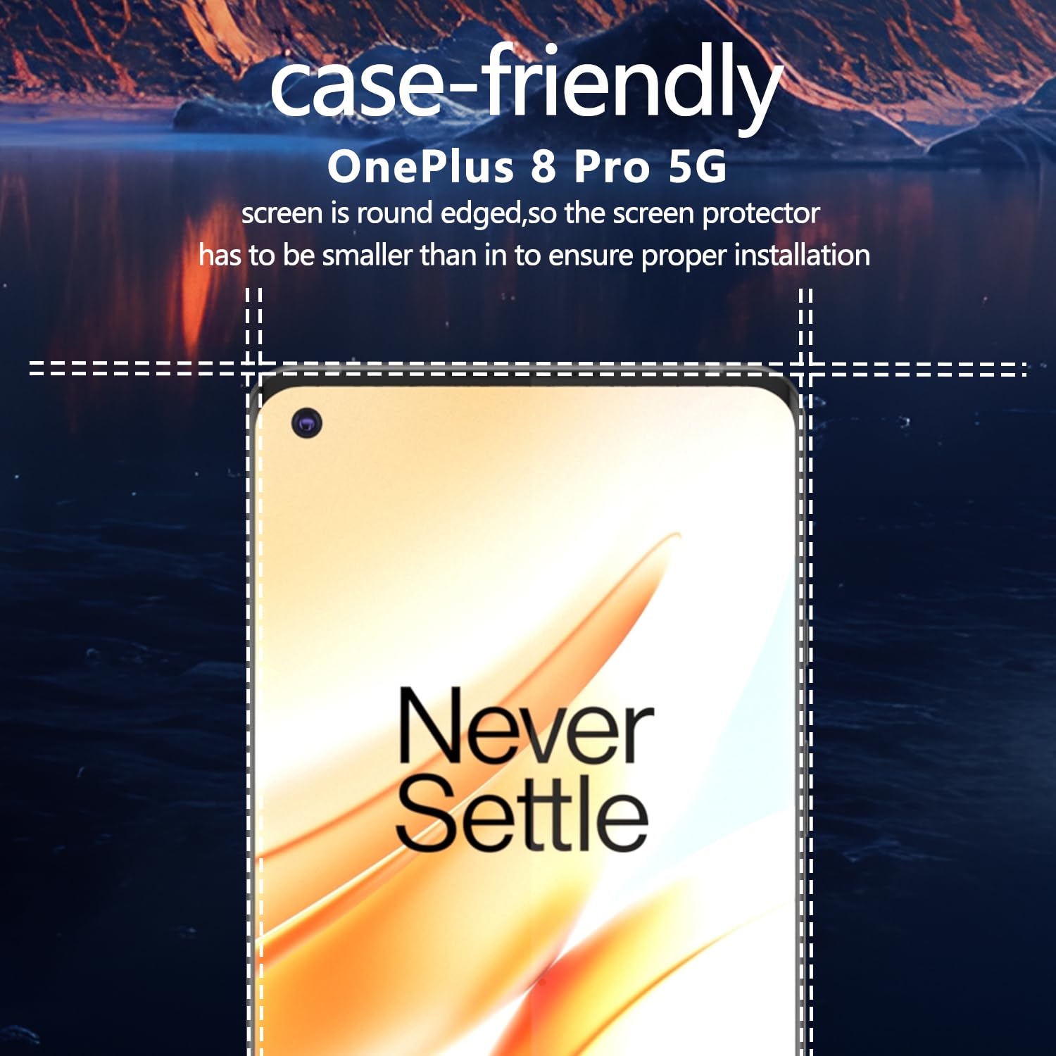 Hikaka per OnePlus 8 PRO Pellicola Proteggi Schermo in Vetro temperato Curvo 3D a Copertura Totale 2 in 1 + Vetro per Lenti (for OnePlus 8 PRO