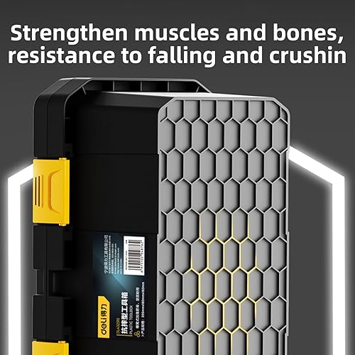 Miniatura 4 de Deli Caja de herramientas de plástico, caja de herramientas resistente de 15 pulgadas, organizador de caja de herramientas pequeña con asa, estuche