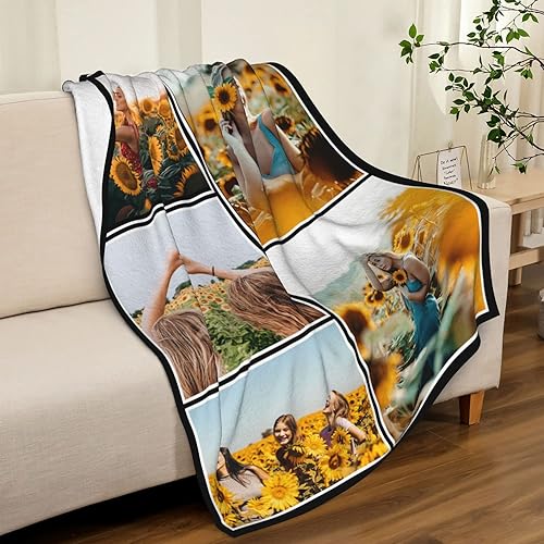 Miniatura 5 de Manta personalizada con foto, manta de franela suave personalizada para regalos de novia, novio, familia, amigo, cumpleaños, día de la madre, día de