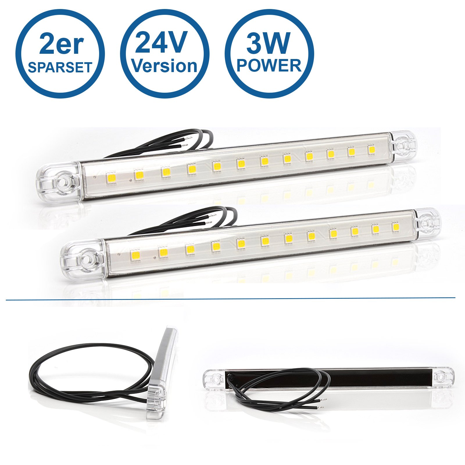LED-MARTIN 2-częściowy zestaw ekonomiczny lampa wewnętrzna 24 V 238 mm x 20,6 mm