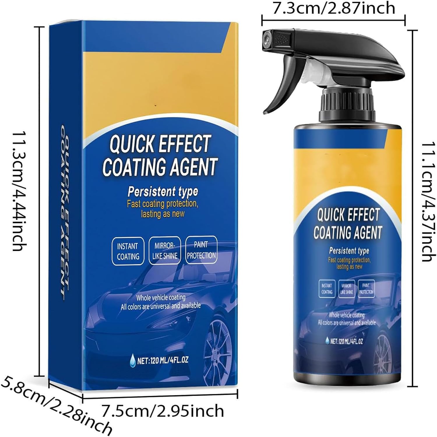Quick Effect Coating Agent for Car, NEW Car Coating Spray for Shine & Protection, Undersunny Car Shine, Advanced Quick-Acting Effect Coding Agent (3Set)