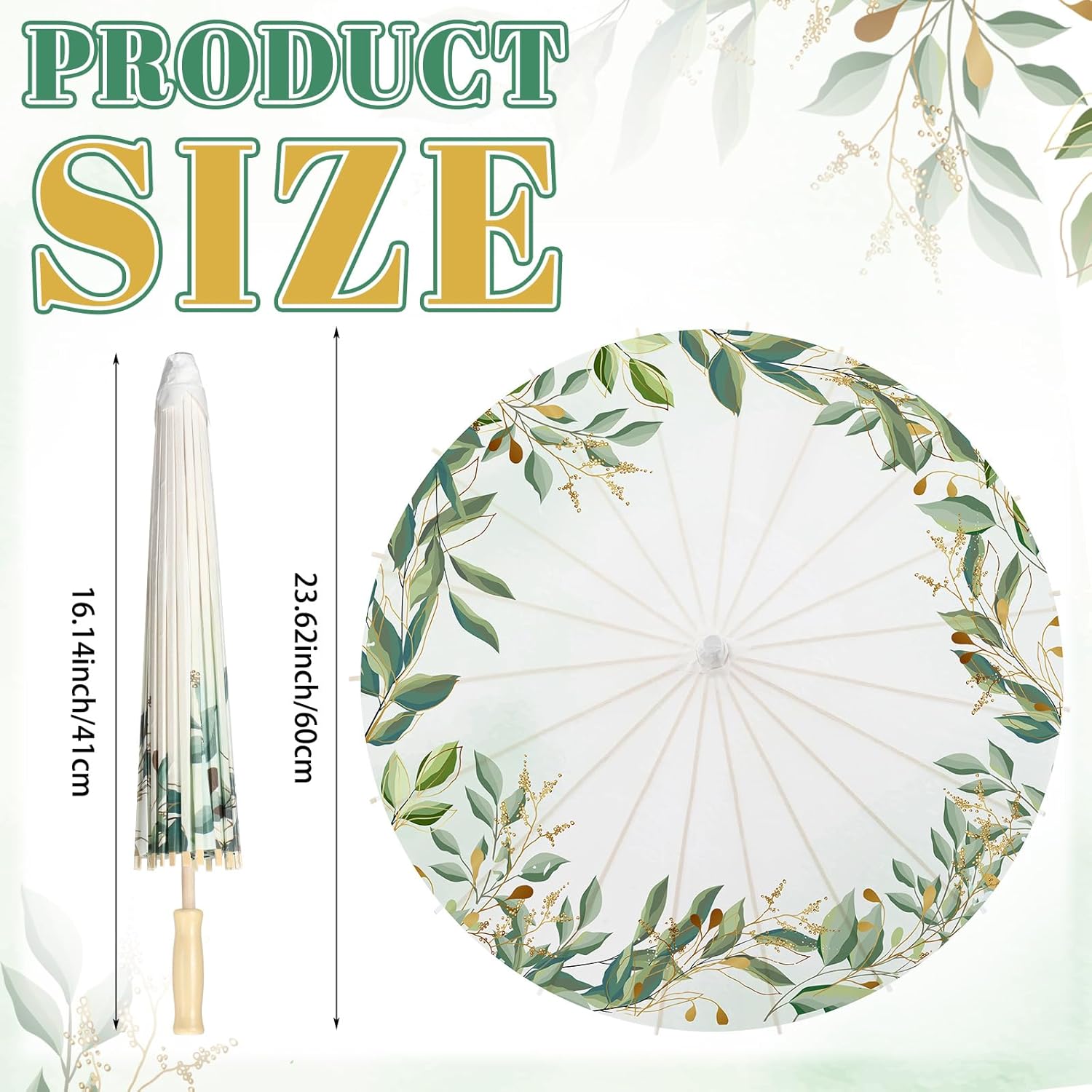 Paper Umbrellas Bulk for Wedding, 23.6" Chinese Japanese Parasol Vintage Decorative Sun Umbrella for Bridal Party Tea