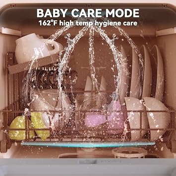 Dishwashers- Portable Countertop Dishwasher 5 Washing Programs Mini Dishwasher with 5L Built-in Water Tank & Inlet Hose for Apartments Perfect for Home, Apartments & Rvs