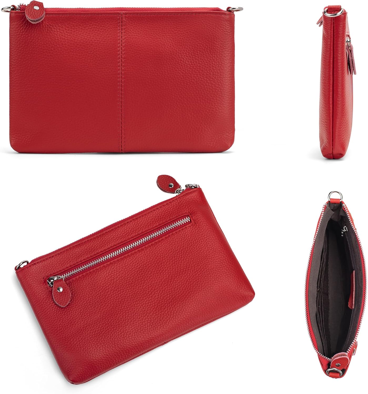 befen Genuine Leather Wristlet Clutch Wallet Purses Small Crossbody Bags for Women with RFID Blocking Card Slots - Image 5