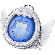 GeekShare Tamagotchi Paradise Compatible Storage Bag Silver White Design Zipper with Wrist Strap Protective Cover for Virtual Pet - Angel Whisper
