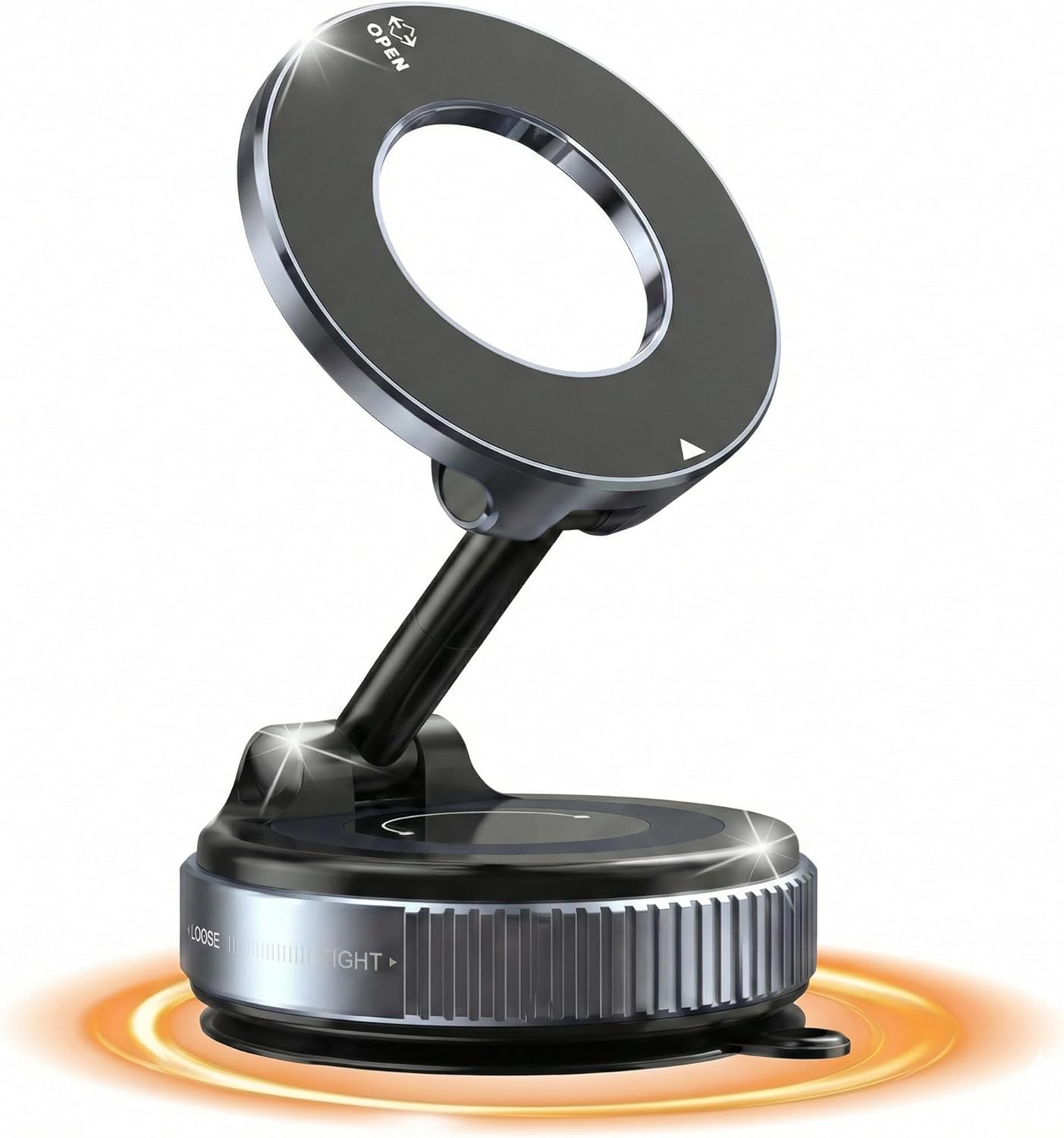 Vacuum Magnetic Car Phone Holder Mount – 360° Adjustable Vacuum Suction Phone Holder for iPhone 17 Pro Max,16,15,14,13,12,Air Plus – Sturdy Magsafe Car Mount for Phone Stability