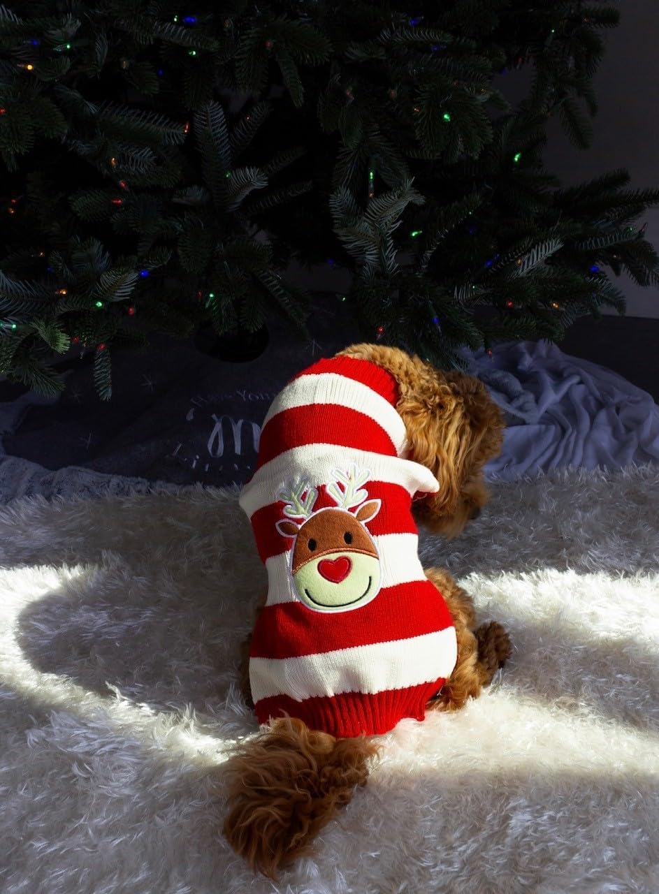 Dog/Puppy/Cat Christmas Jumper (Reindeer, large) Amazon.co.uk Pet