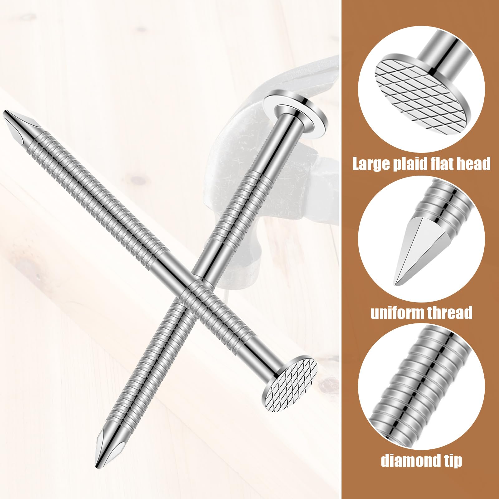 Tandefio 2lb Siding Nails - 2 Inch Roofing Tiles -4