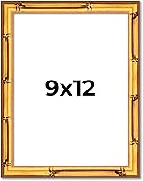 Vista 303 de Poster Palooza Marco de madera maciza de bambú dorado de 12 x 8 pulgadas con acrílico UV, respaldo de tablero de espuma y accesorios para colgar