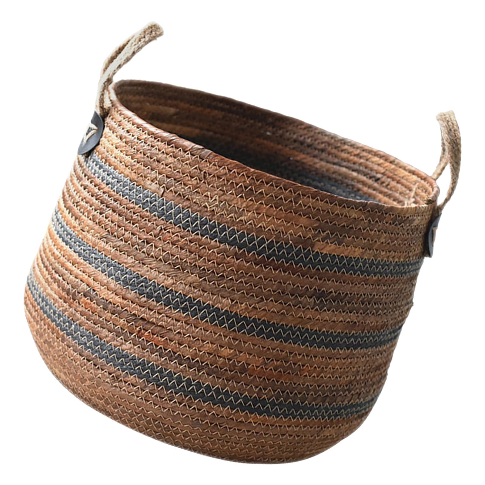 Cesto Portabiancheria Intrecciato in Paglia, Piccolo 29x21, 1 Pezzo | Stile Rustico Nordico, Capienza Ampia, Utile per Ordinare Oggetti e Tenere in Ordine la Casa