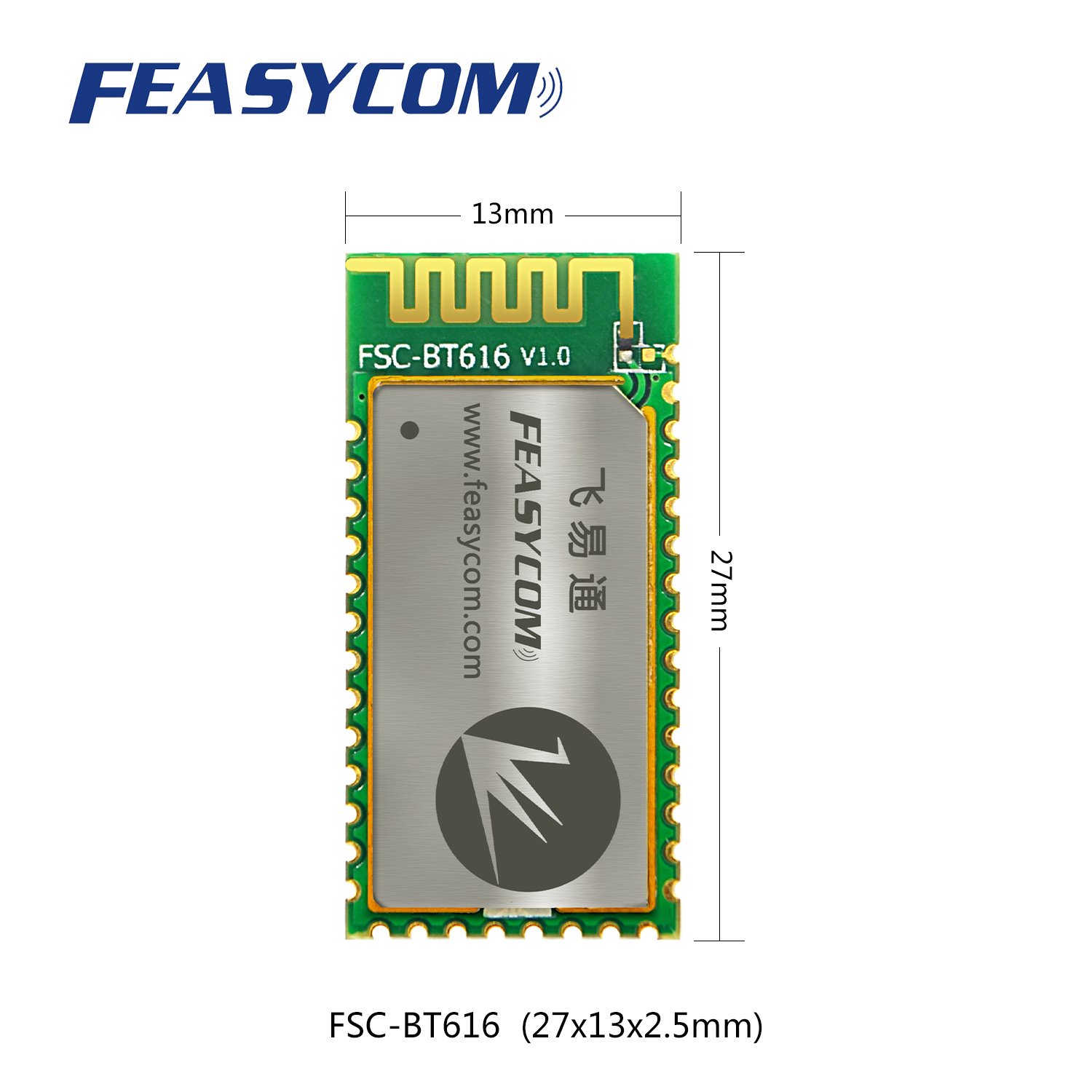 Feasycom TICC2640 Low Energy Bluetooth Module 5.0 for Medical Device & IOT