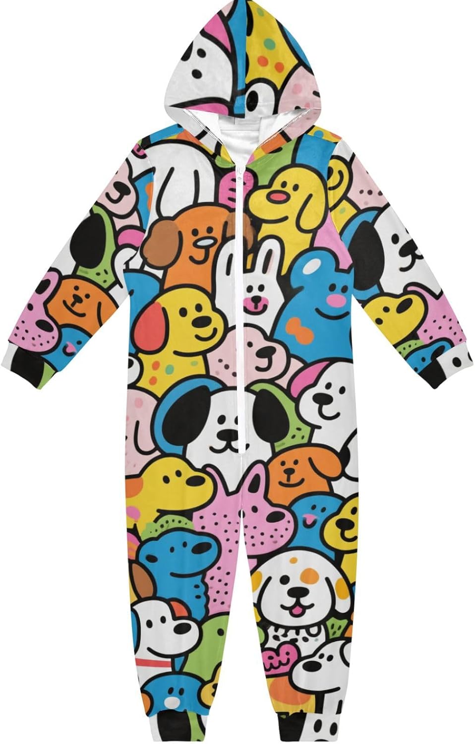 Unisex Onesie Pajamas Soft Cozy Hooded Loungewear Sleepwear for Christmas Home 4-14Y