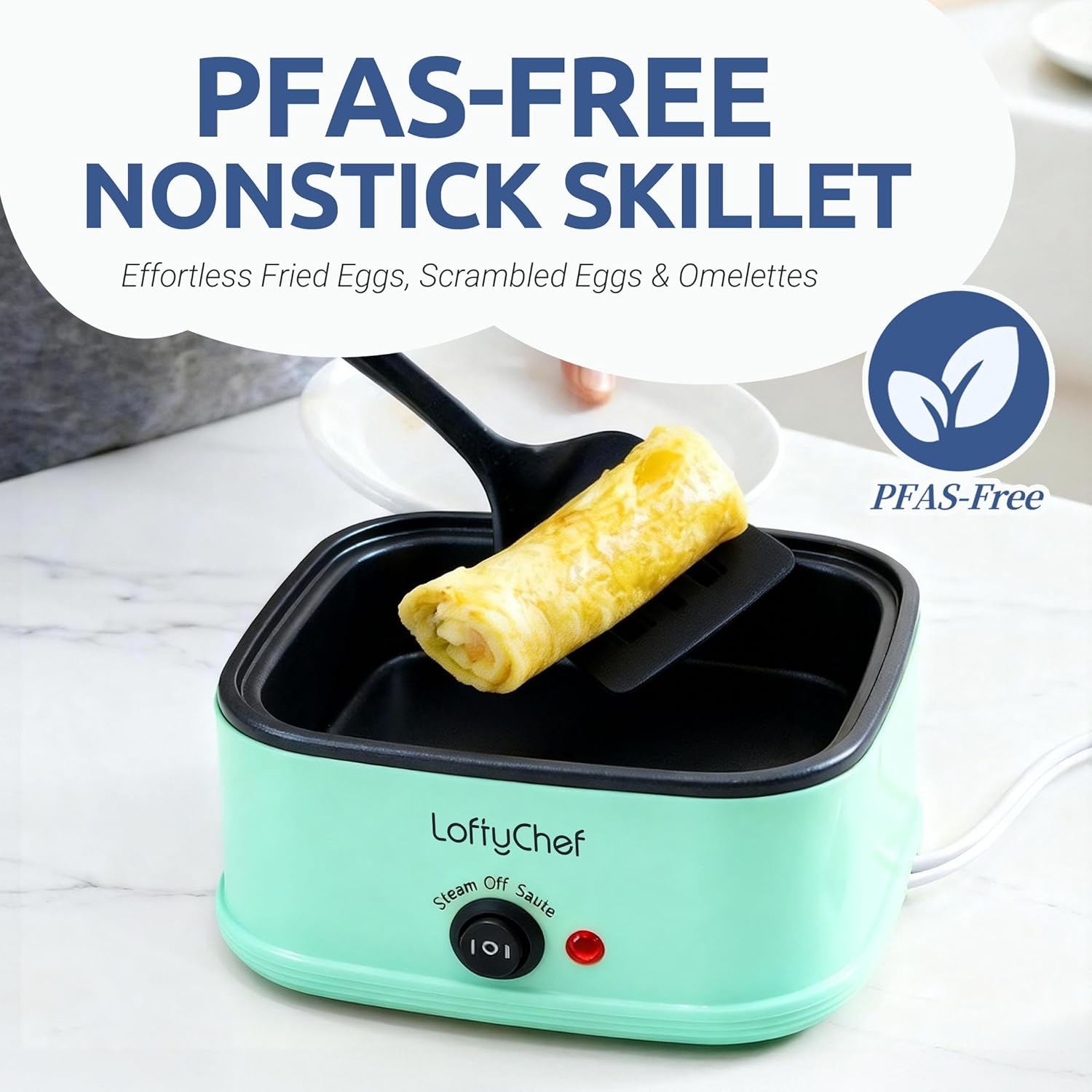 8-in-1 Electric Egg Cooker for Soft, Medium, Hard boiled eggs, Auto Shut-Off Compact Egg Bite Maker, Dishwasher Safe Rapid Egg Steamer for Poached & Scrambled Eggs, Omelets, Blue