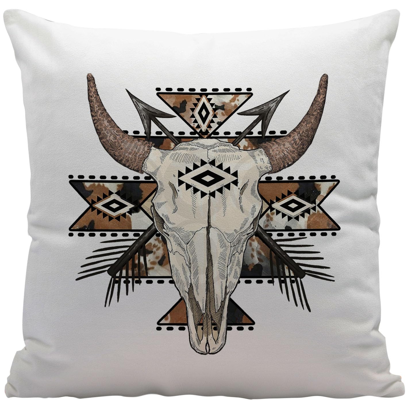 Buy Longhorn Skull Pillow Cover, 18x18 Western Pillow Covers