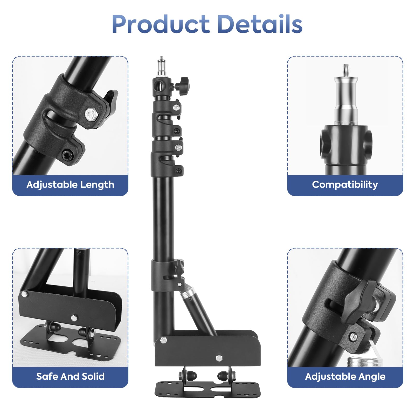 Foccalli Wandmontage, boom-arm met driehoekige basis, ringlicht, wandhouder, uitlegarm, 110 cm, met 180 graden flexibele rotatie, voor fotografie, fotostudio, softbox, camera, paraplu en reflector Foccalli Wandmontage, boom-arm met driehoekige basis, ringlicht, wandhouder, uitlegarm, 110 cm, met 180 graden flexibele rotatie, voor fotografie, fotostudio, softbox, camera, paraplu en reflector