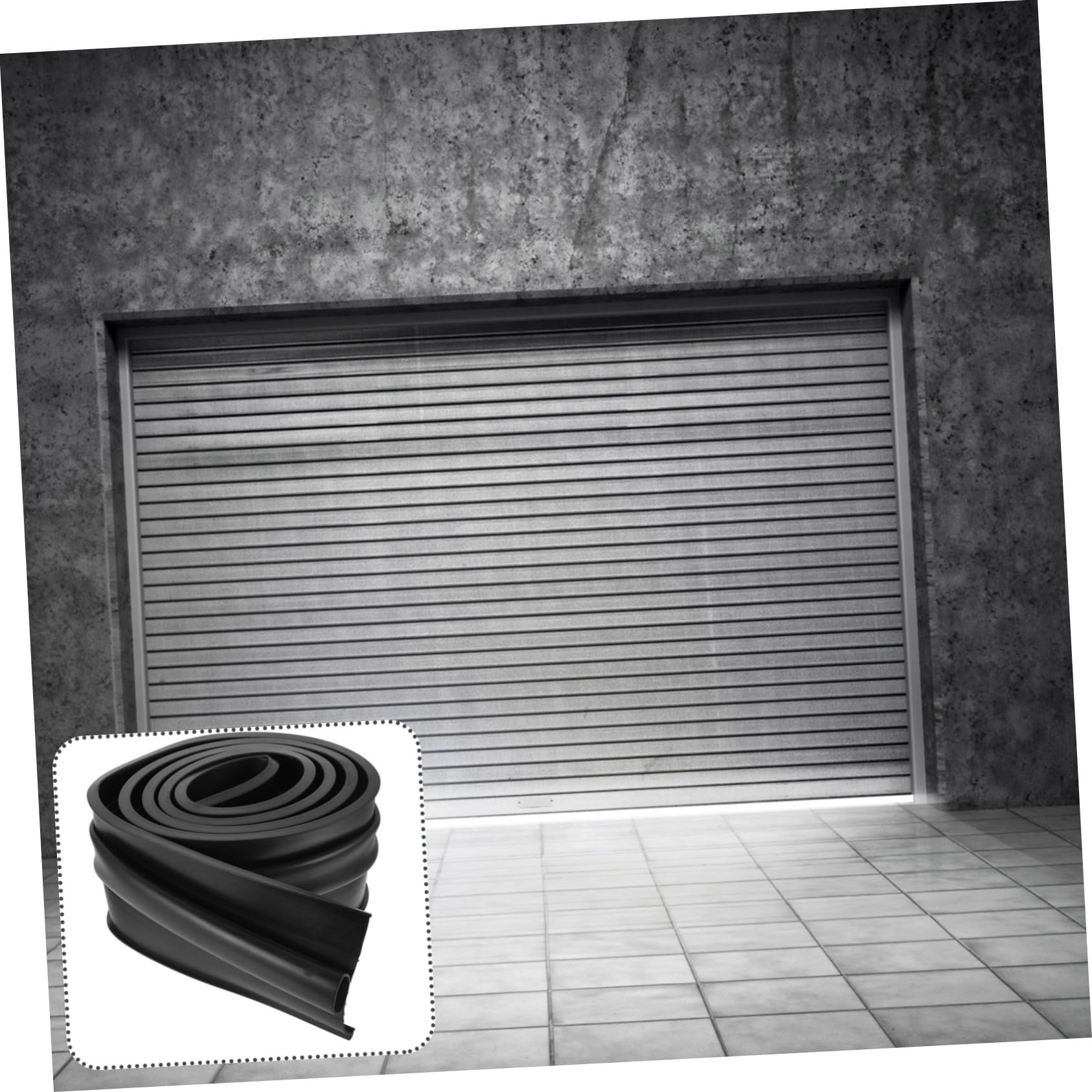 Cabilock 2 Pezzi Guarnizione Della Porta Del Garage Weatherstripping Striscia Di Tenuta Sigillo Del Tempo Della Porta Forma Sigilli Isolare Spogliarello Protezione Nero Gomma Da Cancellare