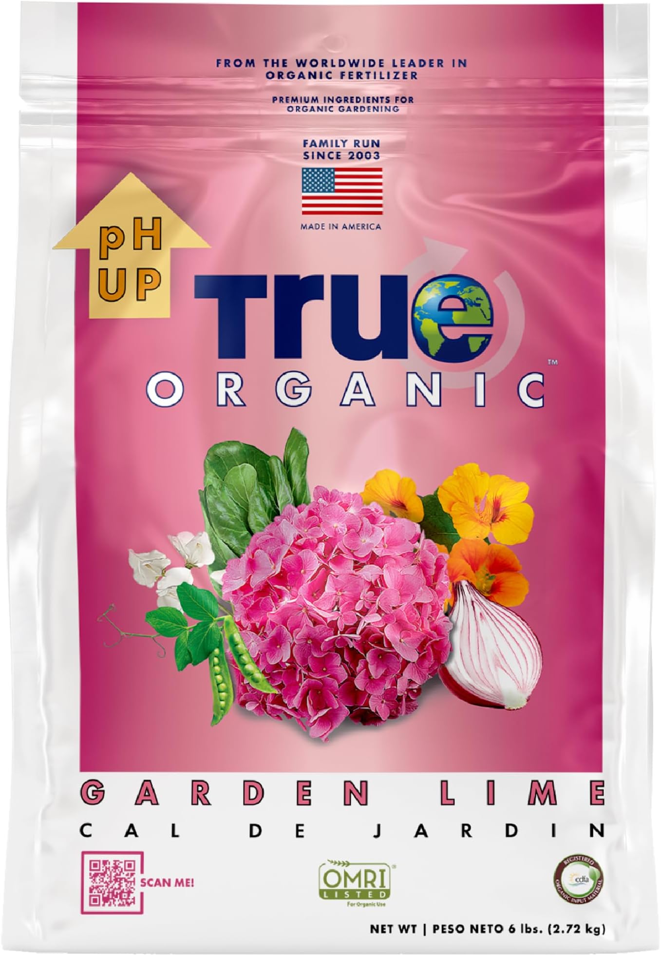 True Organic Garden Lime – Raises Soil pH to Reduce Acidity – Ideal for Hydrangeas and Other Plants – 6lb Bag