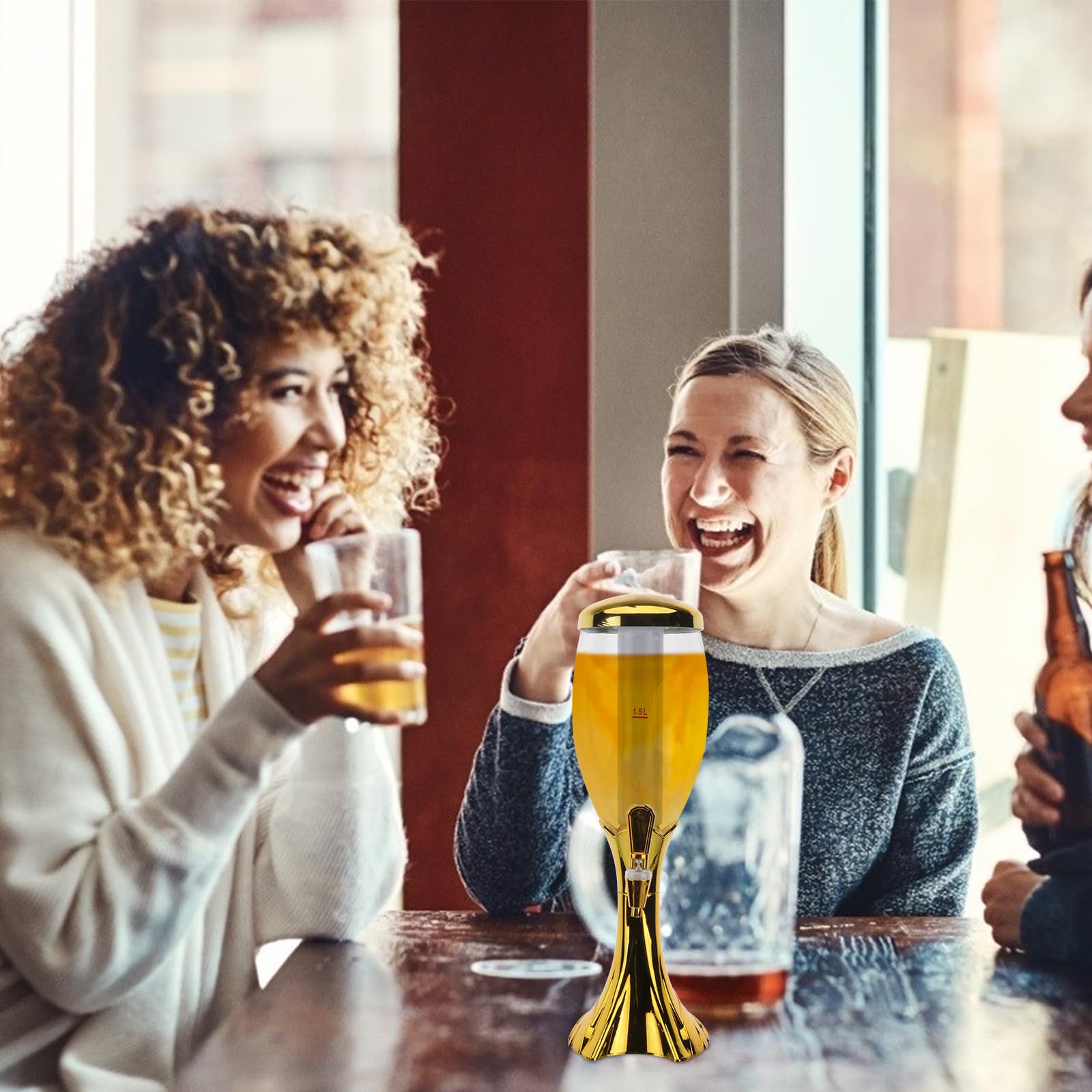 1,5l Party Bierzapfanlage mit Kreativem Design und Einfachem Nachfüllen als Oktoberfest Deko und Praktischer Getränkespender für Partys