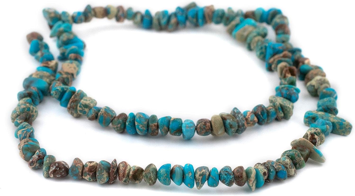 The Bead Chest Blue Aqua Sea Sediment Jasper Chip Beads 10mm Chips Gemstone 15 Inch Strand