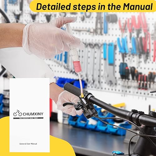 Miniatura 6 de Kit de purga de frenos para frenos de disco hidráulicos SHIMANO, TEKTRO, incluye líquido de frenos mineral de alto rendimiento (4.1 fl oz)