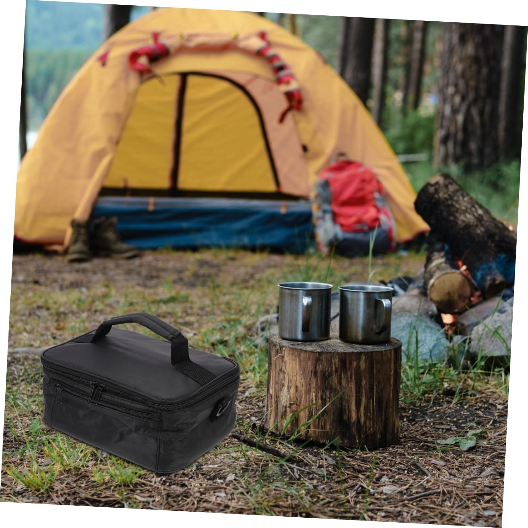 Bolsa de Calefacción para Coche 12v Portátil de Tela Oxford y Aluminio, Bolsa Térmica Aislante para Almuerzo, Adecuado para Oficina y Pesca Nocturna