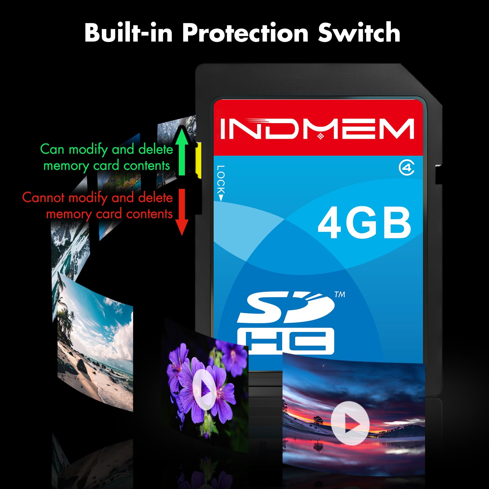 SD Card 4GB SDHC Class 4 Flash Memory Card 4 GB Camera Cards 2 Packs — view 6
