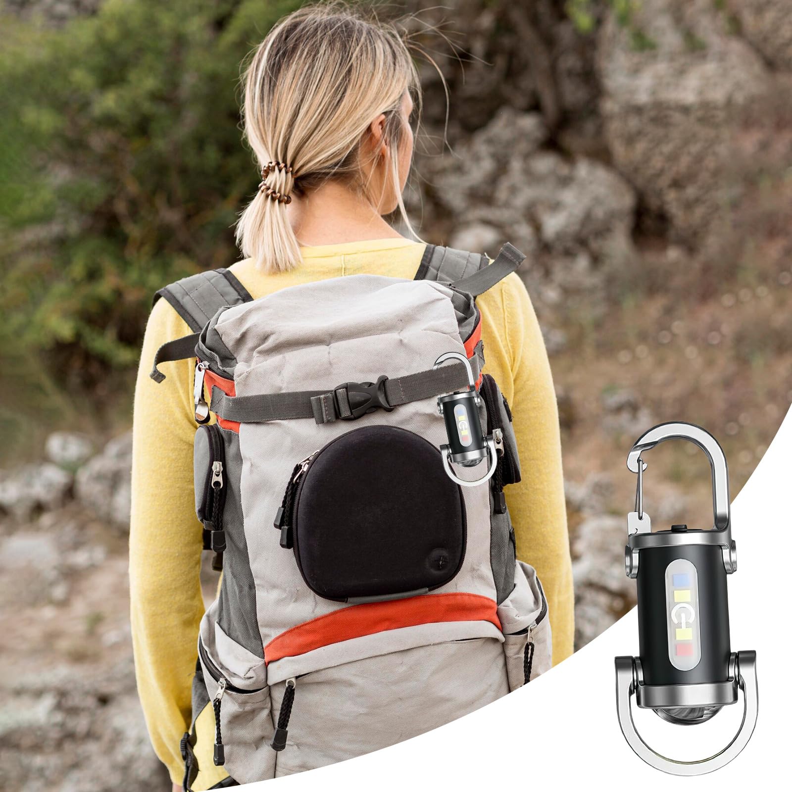 Kouamor Silver 1200Lm Super Bright Mini Keychain Flashlights, Ultra-Bright Led Keychain Flashlight, Pocket Torch With 7 Brightness Modes, Rechargeable Led Mini Flashlight, For Hiking, Camping, Emergency