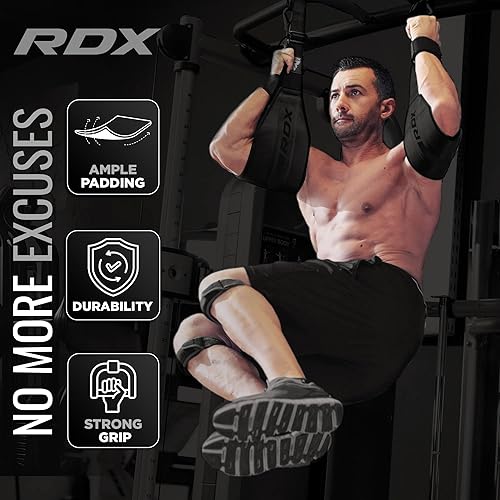 Miniatura 4 de RDX Correas AB para colgar en la barra de dominadas (par), piel maya, construcción muscular abdominal, eslingas acolchadas de soporte para brazo con