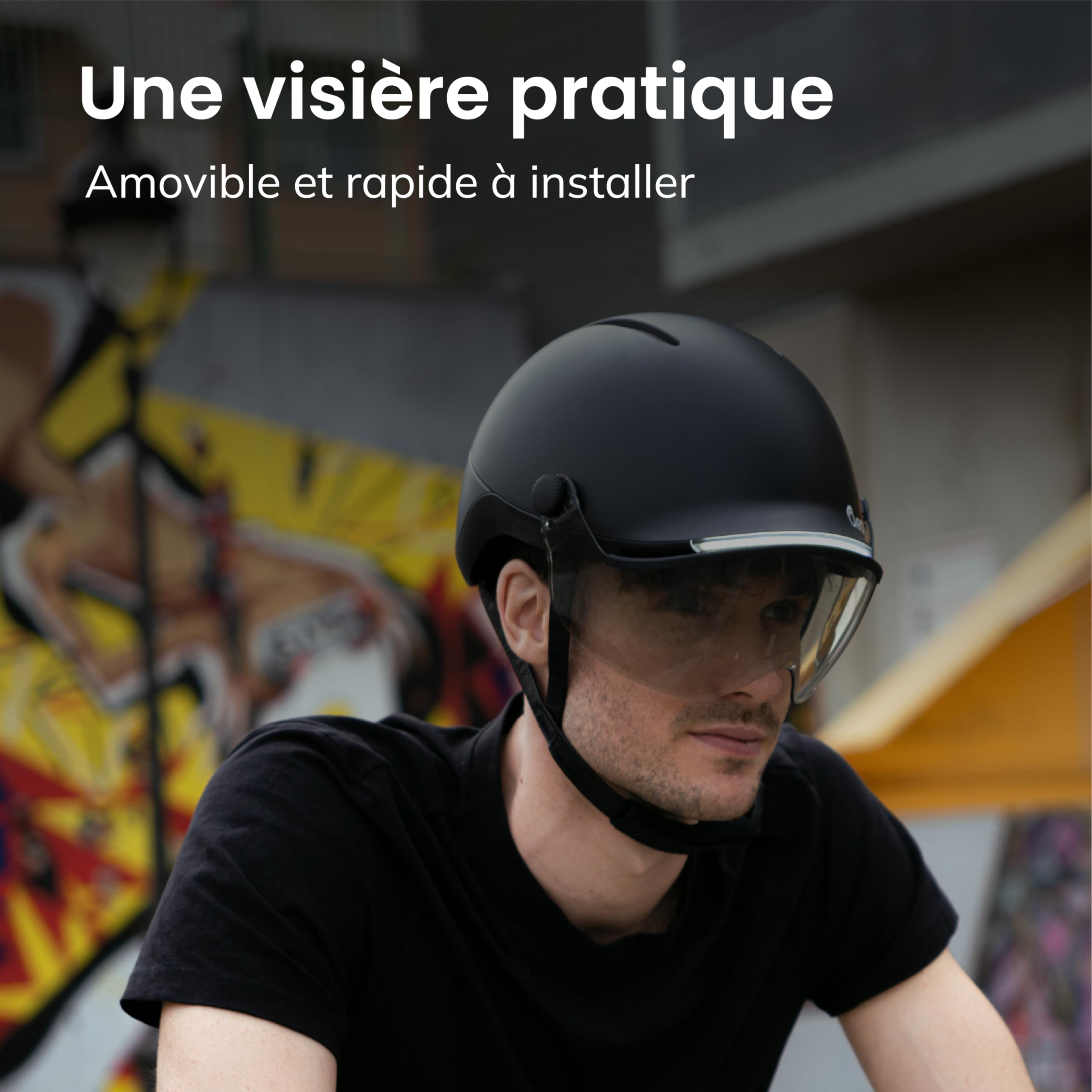 OVERADE - Visière | Écran Teintée pour Casque Life | Protection Contre la Pluie, Le Soleil et Le Vent | Compatible Lunettes de Vue | Fixation Rapide et Rotative | Innovation Française