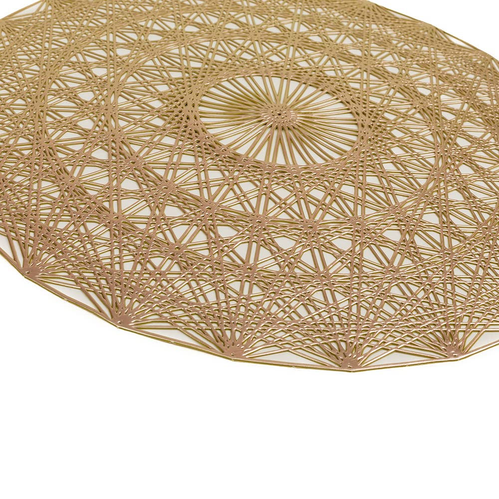 EZ Life Baroque Interweave Nebula Round 6 Table Mats Set - Dining Table Mat & Dining Kitchen Restaurant Table Mats for Dinner Parties-Non-Slip - Waterproof Placemat for Dining Table, Table Décor Mat 1