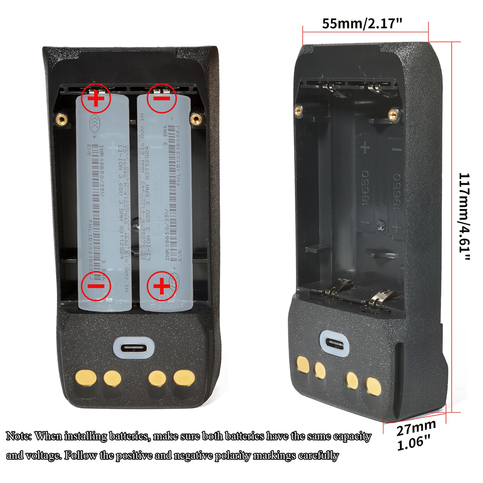 Batteria Ricaricabile PMNN4808A per Motorola R7 R7A, 18650 Piatte Nero