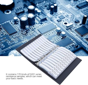 0201 Series Resistors Sample Book resistor kit 170 Value Resistors Electronic Components Assortment Folder Resistance Value Full Range Smd Resistor Combination Kit Sample Book Md Resistor