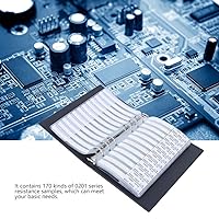 Vista 4 de 0201 Libro de muestras de resistencias SMD, kit de resistencia de 170 valores 50 cada uno 1% de precisión en estuche de libro de almacenamiento