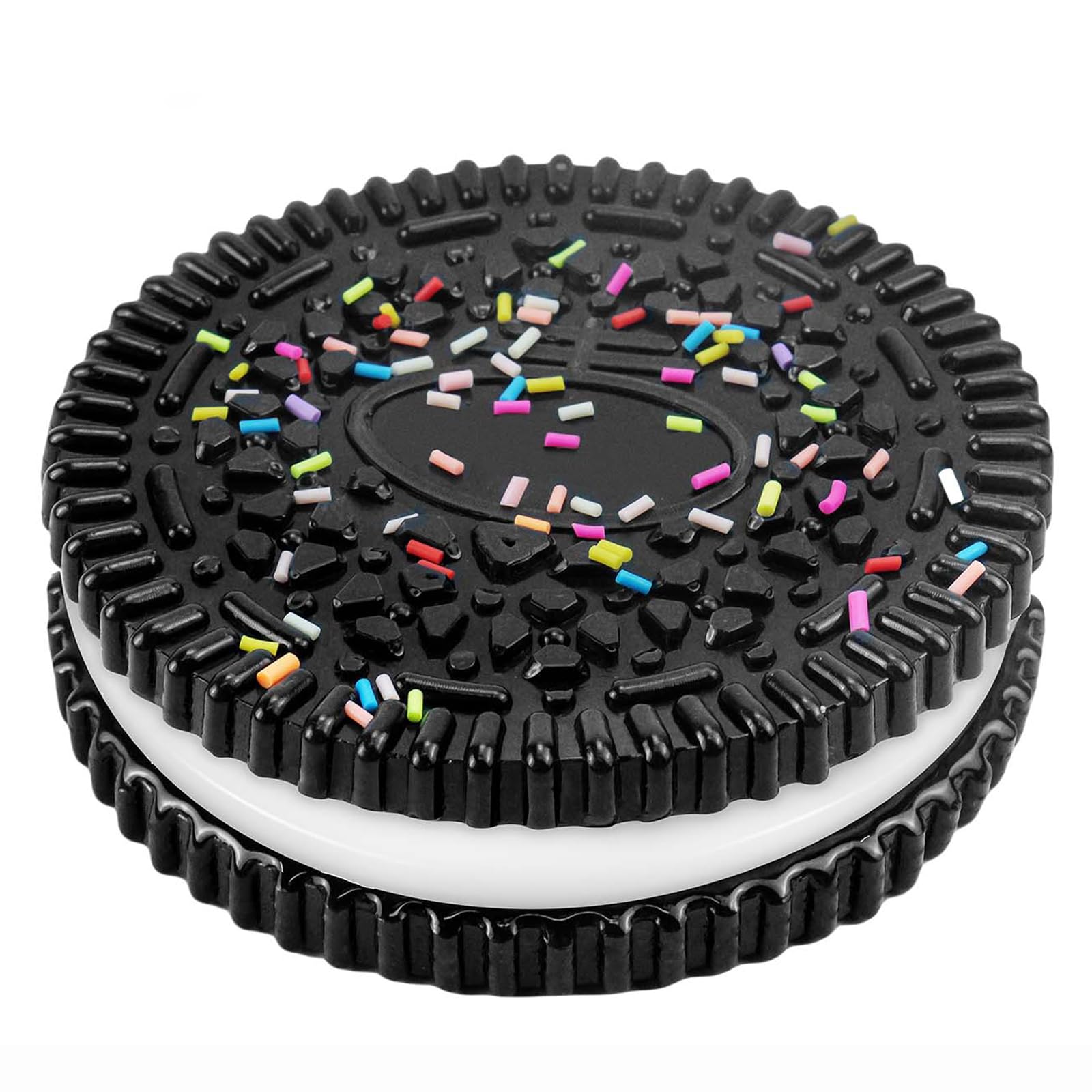 Sticky Cookie Squishies Fidget Toys Adults, Squeeze Toys for Autism, Stress Balls for Adults Fidgets Birthday Gifts (1 Pack Large Black)