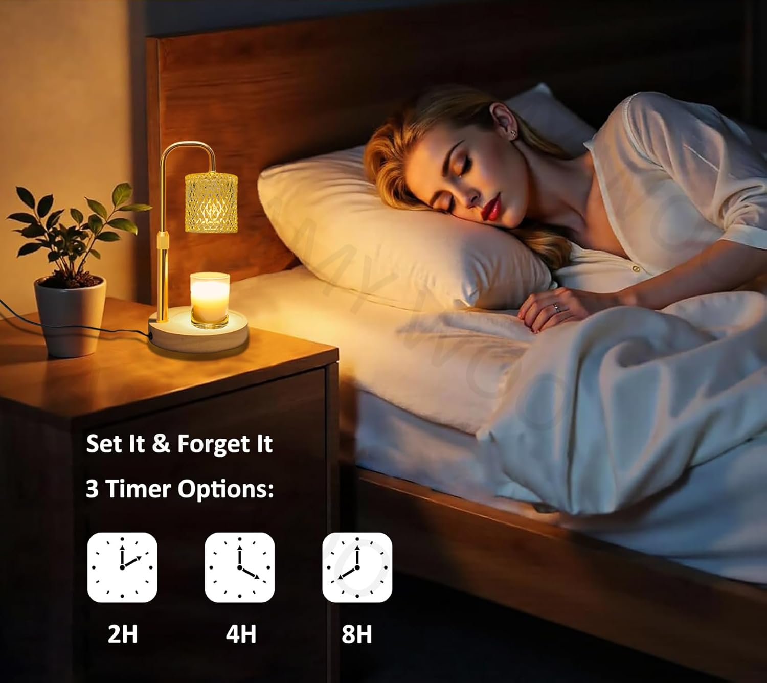 Candle Warmer Lamp with Timer Dimmer Adjustable Height, Christmas Gifts for Women Mom, Dimmable Wax Melter for Jar Candles, Home Decor Living Room Bedroom Decor - Image 3