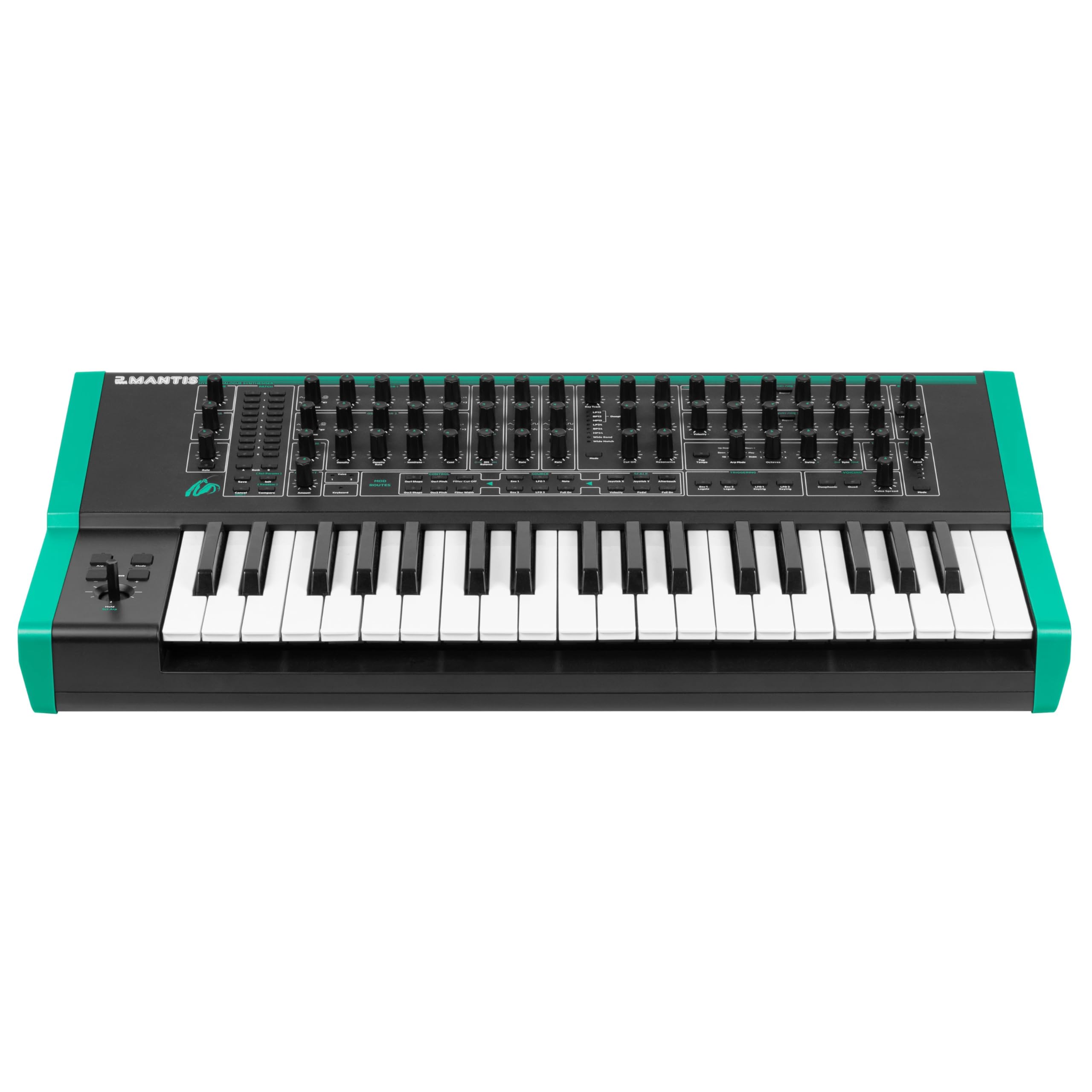 PWM - MANTIS - Sintetizzatore ibrido - 37 tasti sensibili alla velocità, di dimensioni standard - Uscita per cuffie stereo
