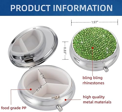 Vista 31 de Organizador de píldoras de viaje, caja de medicina pequeña, lindo contenedor de píldoras para bolso, soporte portátil para píldoras para contener