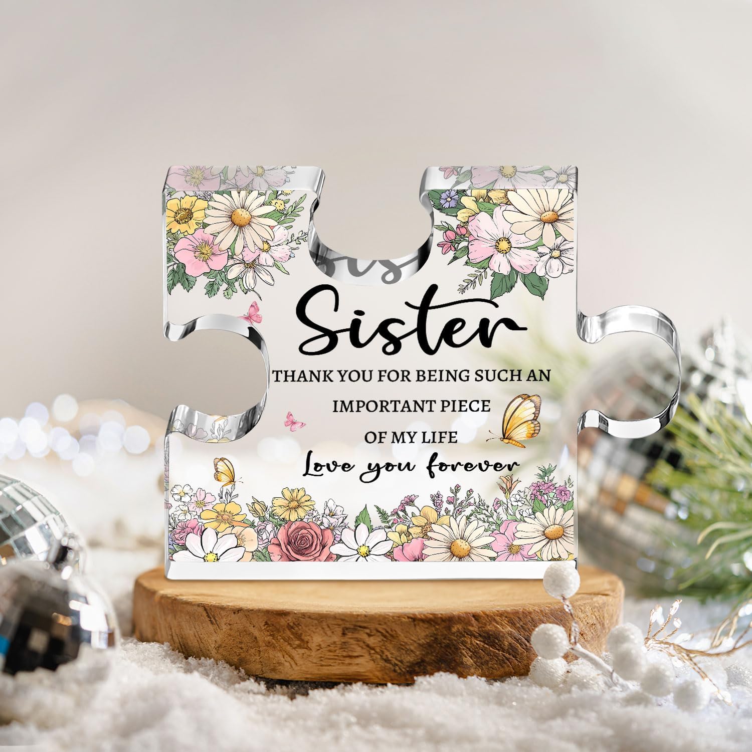 Sister Gifts from Sister Brother 3.9 Inch Sister Plaque Mothers Day Gift for Sister Sister Birthday Gifts Christmas Sister Gifts - Image 6