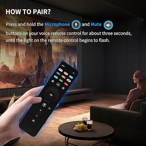 Miniatura 6 de RIVIERA Paquete de 2 controles remotos de voz de repuesto para todos los televisores inteligentes VIZIO compatibles con serie D, serie E, serie M,