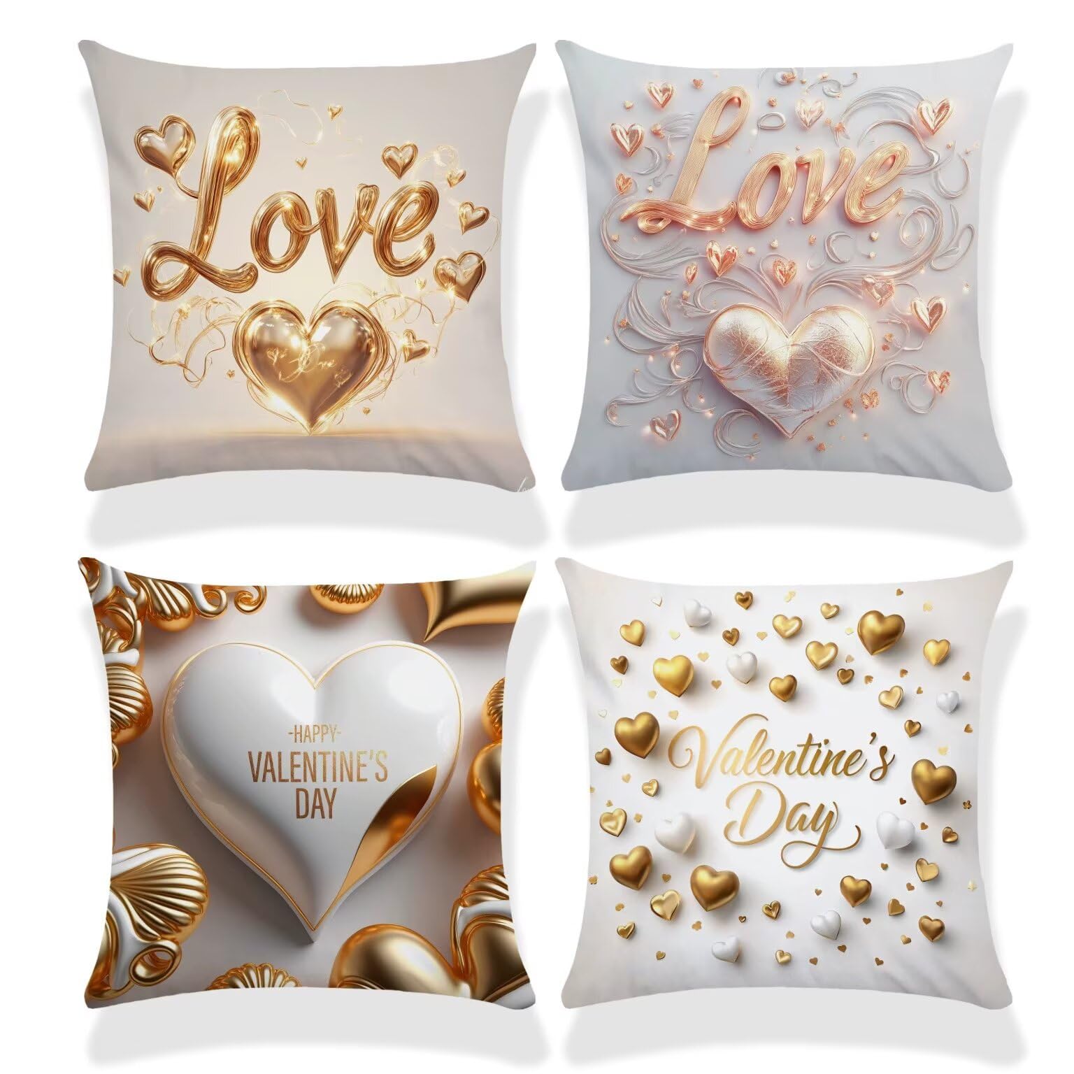 Exterior Impermeable Fundas de Cojines 65 x 65 cm San Valentín amor Fundas Cojines Exterior Decorativo Verano Cuadrado Suave Pillow Sofa por Salon Jardín Sofá Cama Balcón Cojin Decor 4 Piezas w-2397