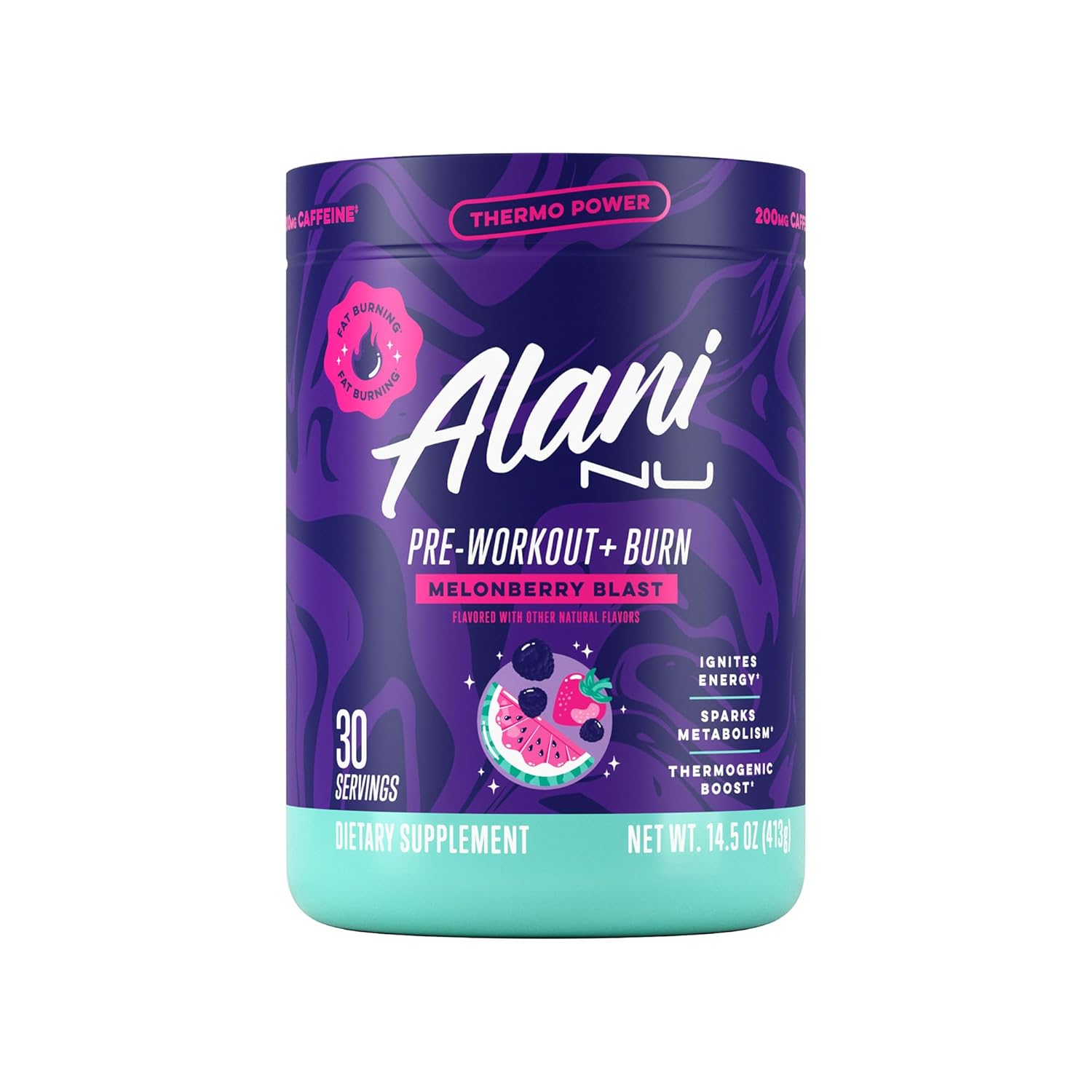 Alani Nu Pre-Workout+ Burn, Melonberry Blast,...