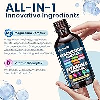 Vista 3 de Complejo de magnesio + complejo B – glicinato, citrato, malato, B1 B2 B6 B12 y vitamina C – Apoyo nervioso y muscular – 2 onzas líquidas