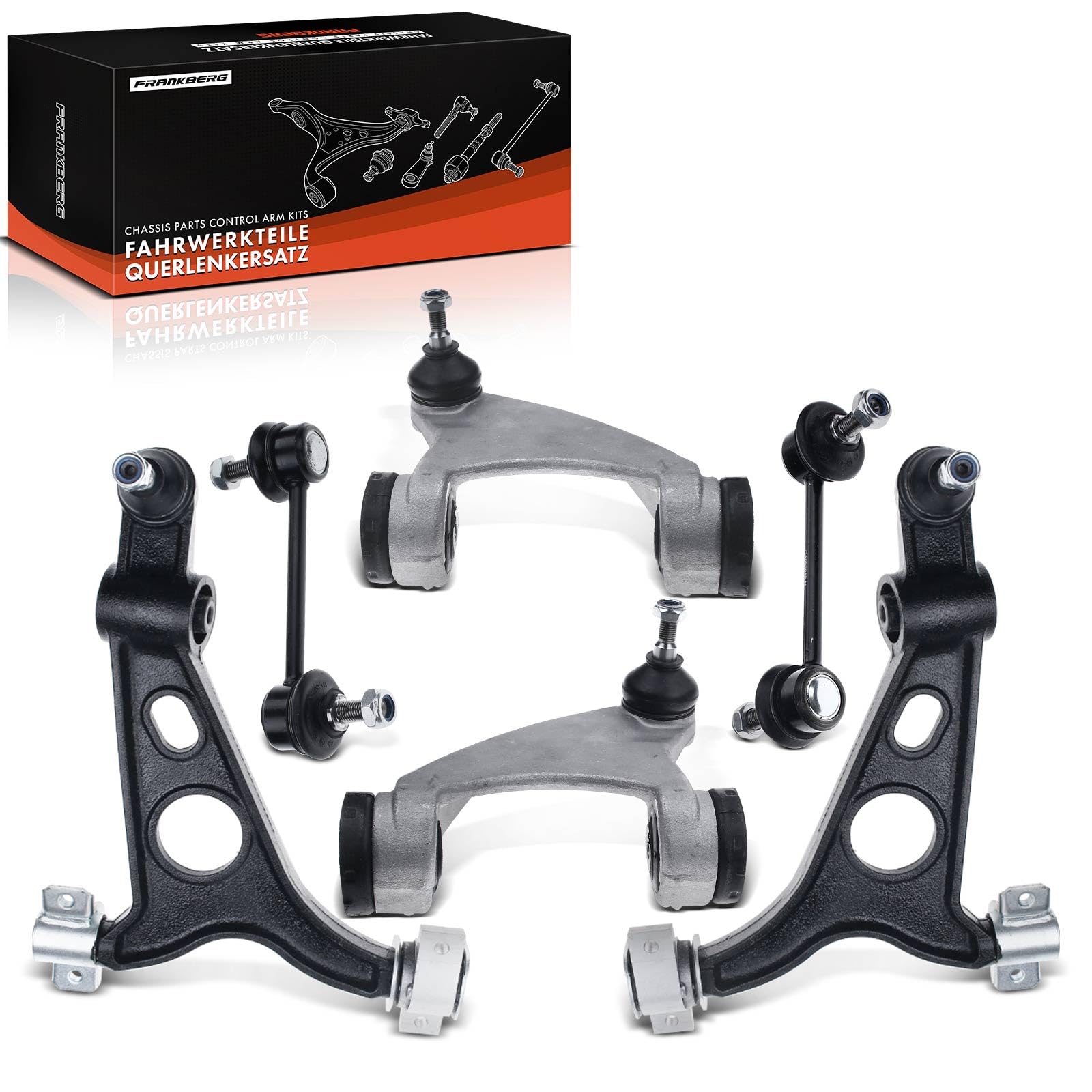 Frankberg 4 bras de suspension + 2 biellettes de barre stabilisatrice