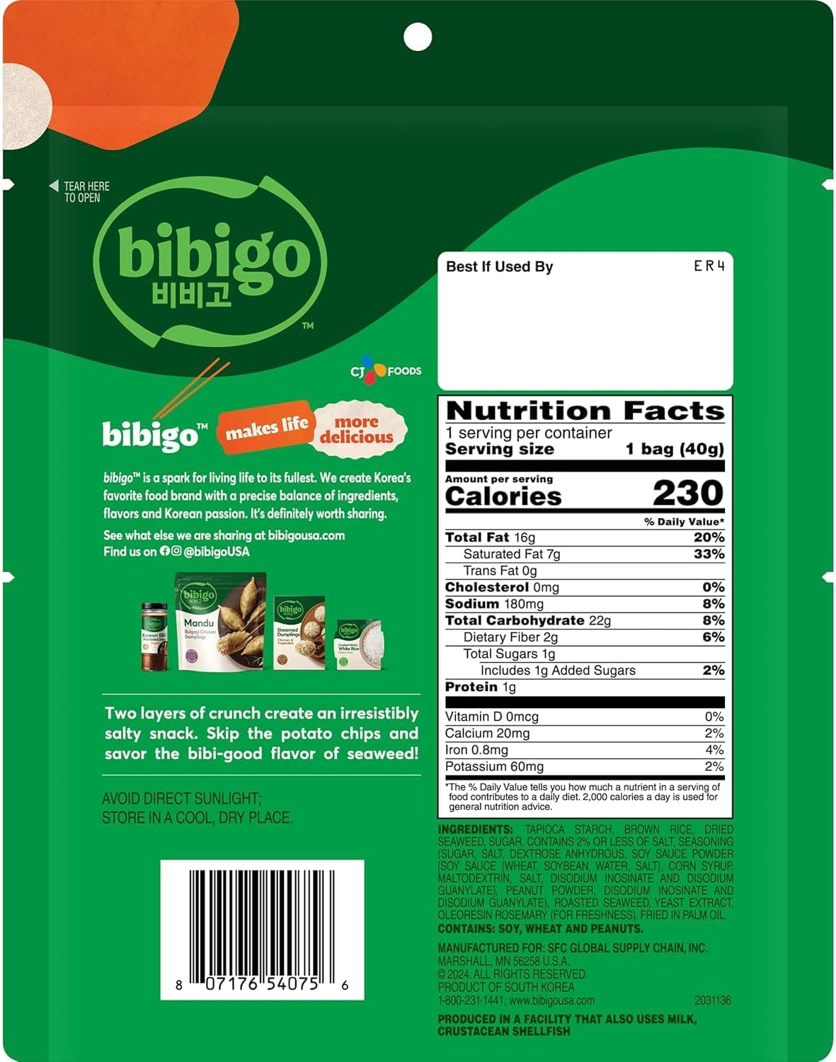 Bibigo Seaweed Chips, 1.41 Ounce