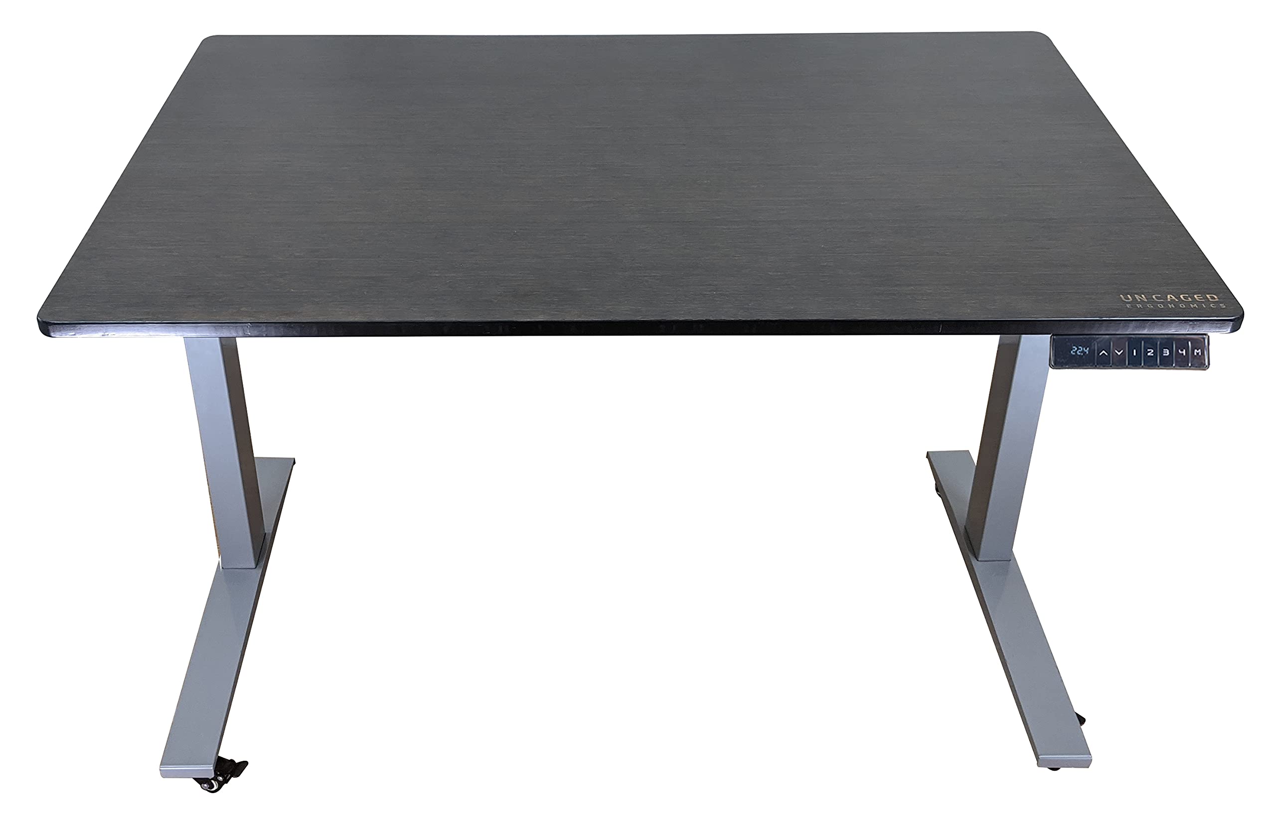 Buy Uncaged Ergonomics Rugbk Standing Desk, Gray Frame + Black Bamboo