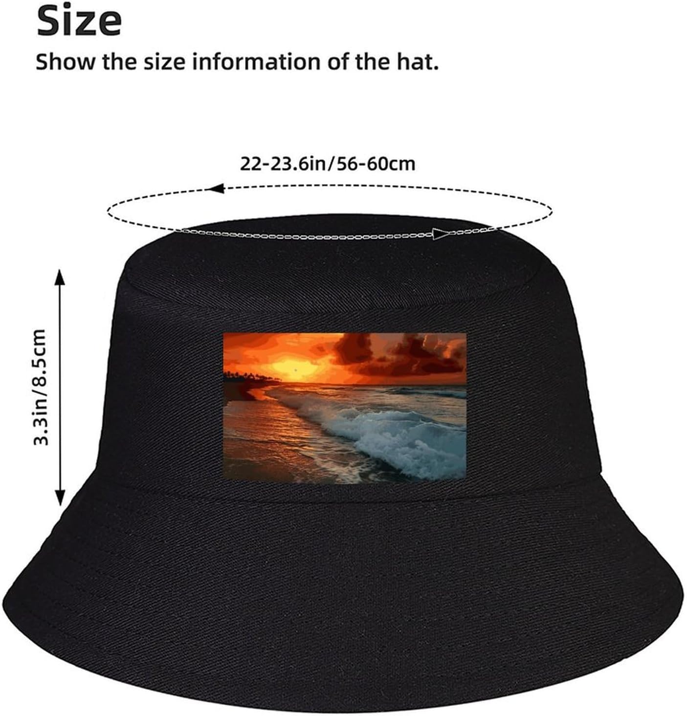 The Beach Sunset Bucket Hat Fashion Classic Sun Hat Personalized Boonie Hats Outdoor Fisherman Cap for Aldult image 2