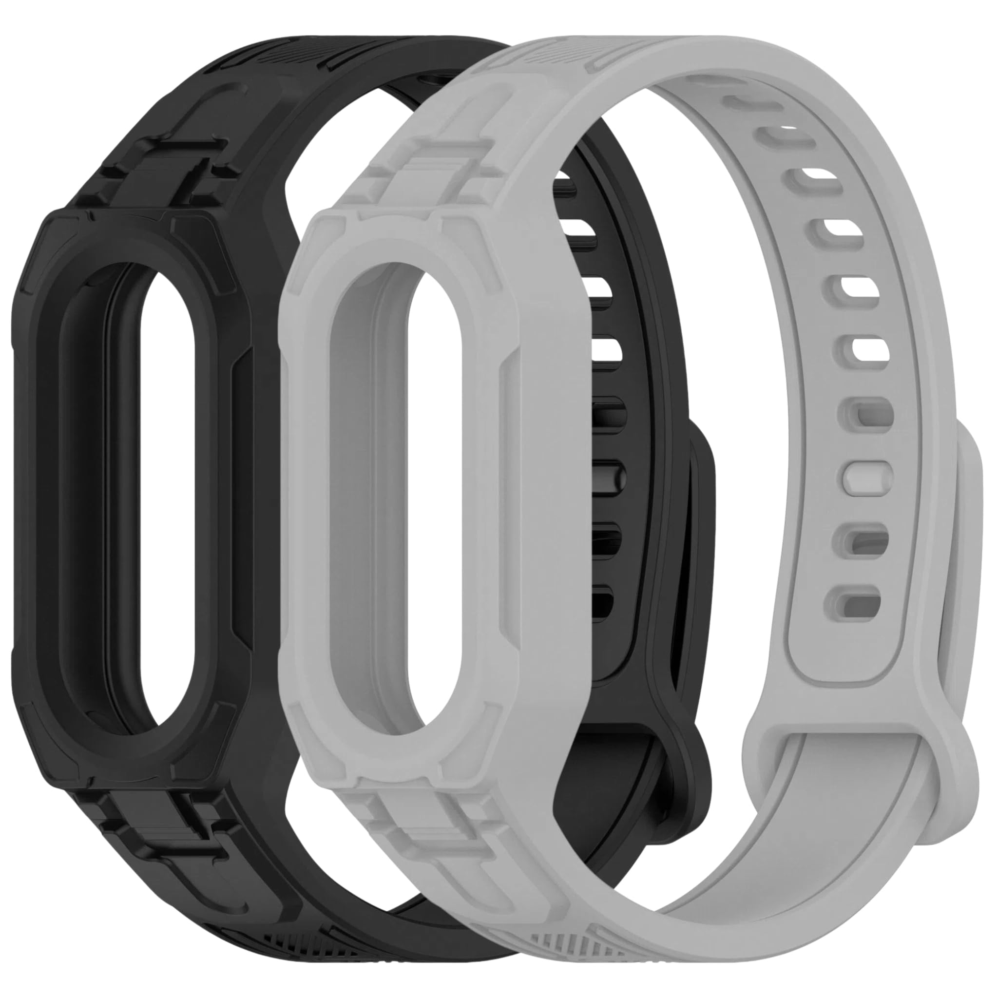 UPZOBU Replacement Band Strap for Xiaomi Mi Band 5/Mi Band 6/Mi Band 7/Amazfit Band 5 Fitness Tracker Smart Bracelet Wristband Rubber (Grey)-image-11